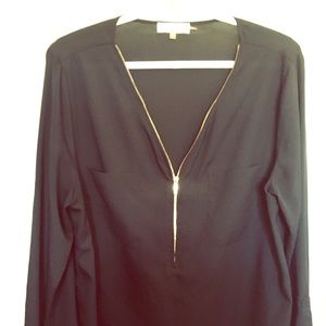 Blk flow zipper down Calvin Klein